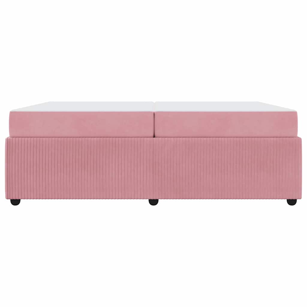 Bedframe met matras met matras Roze 200 x 200 cm Fluweel