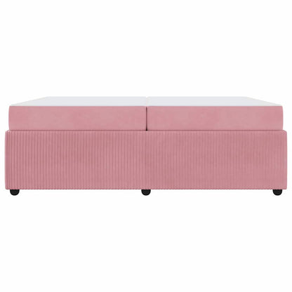 Bedframe met matras met matras Roze 200 x 200 cm Fluweel