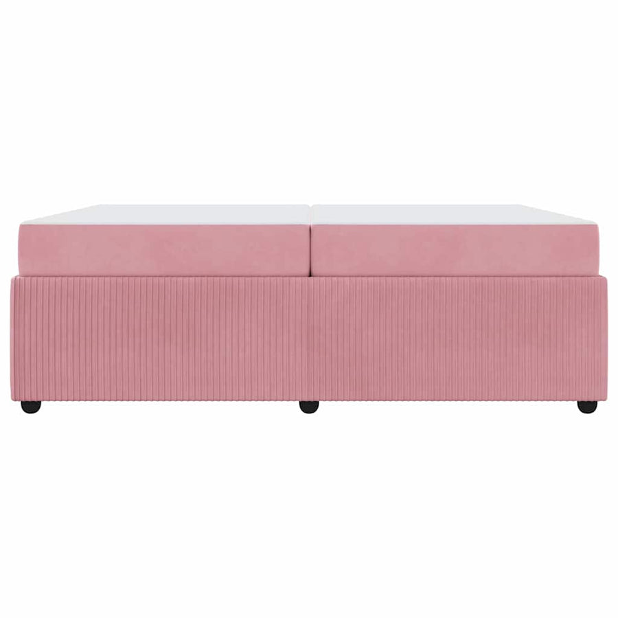 Bedframe met matras met matras Roze 200 x 200 cm Fluweel