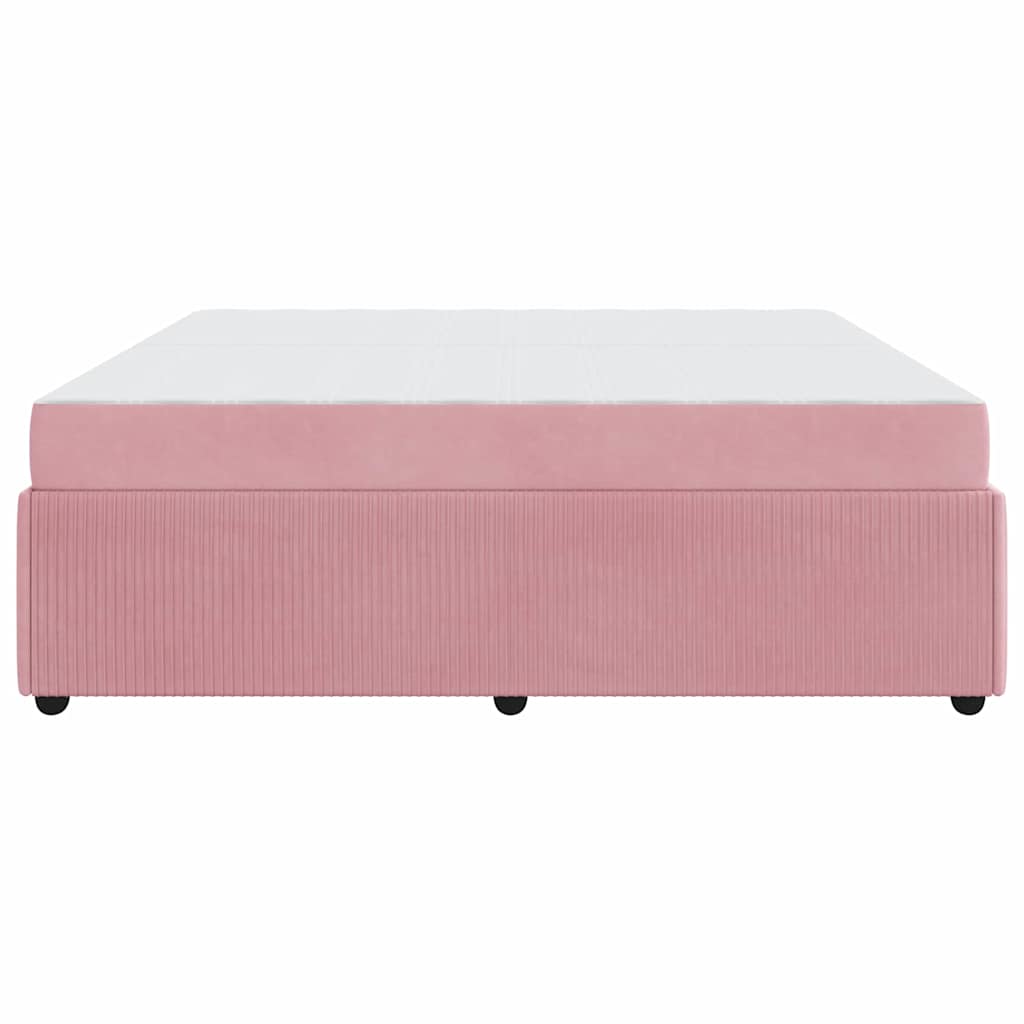 Bedframe met matras met matras Roze 200 x 200 cm Fluweel