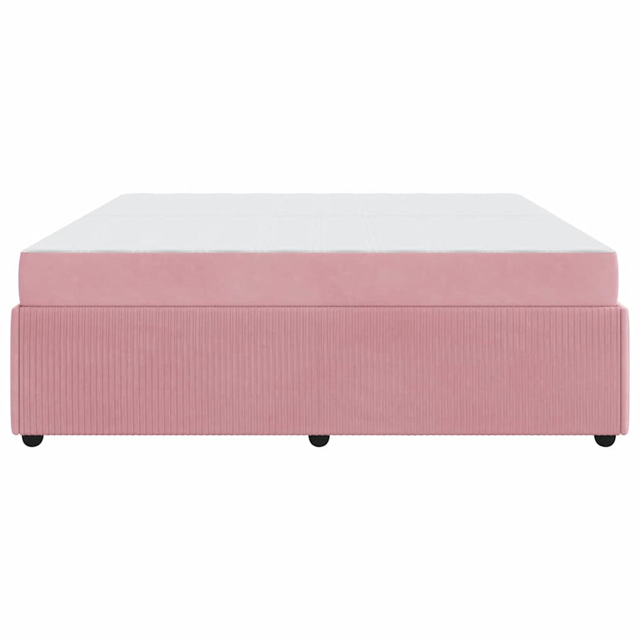 Bedframe met matras met matras Roze 200 x 200 cm Fluweel