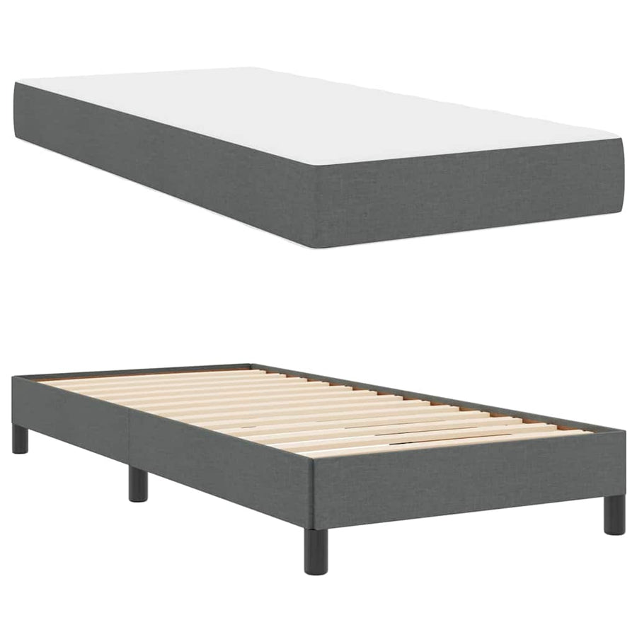 Boxspring bed Anders Donkergrijs 80 x 200 cm Stof