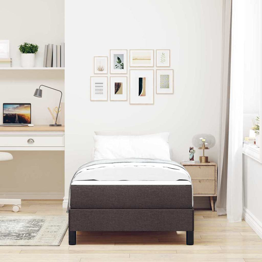 Boxspring bed Anders Donkerbruin 80 x 200 cm Stof