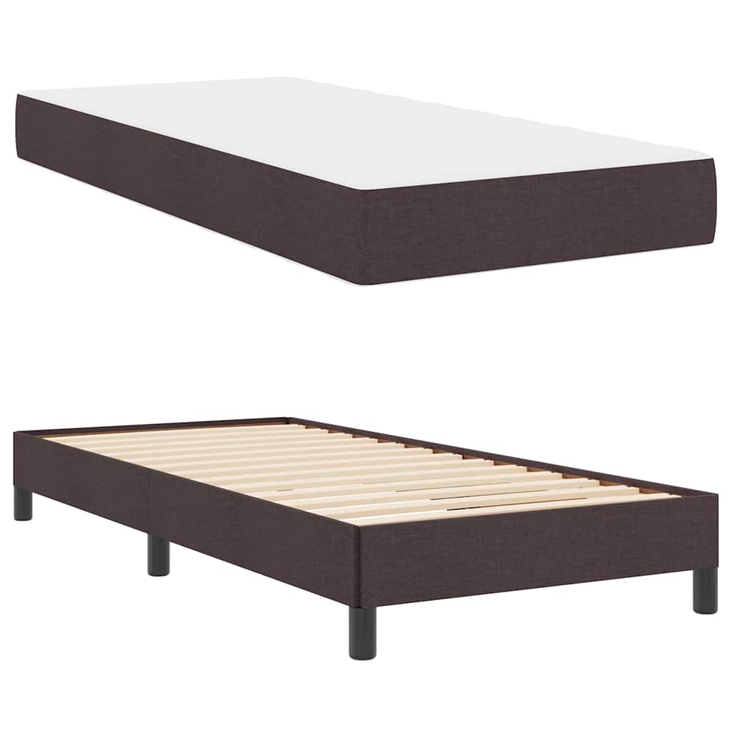 Boxspring bed Anders Donkerbruin 80 x 200 cm Stof