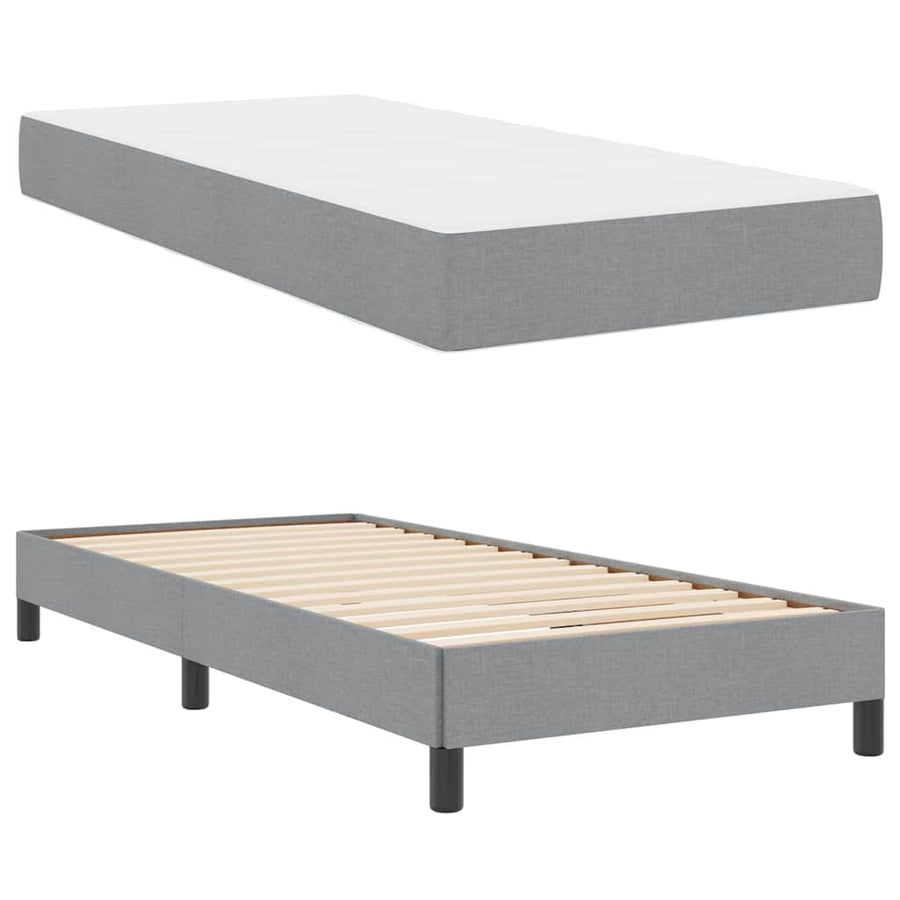 Boxspring bed Anders Lichtgrijs 90 x 200 cm Stof