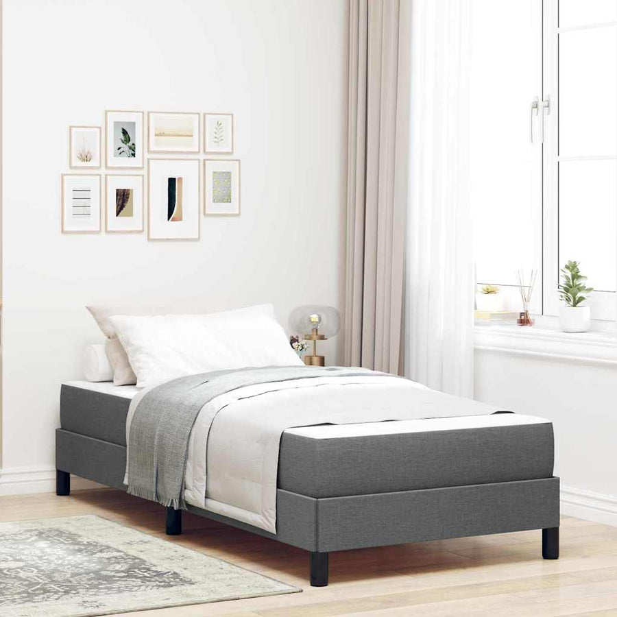 Boxspring bed Anders Donkergrijs 90 x 200 cm Stof