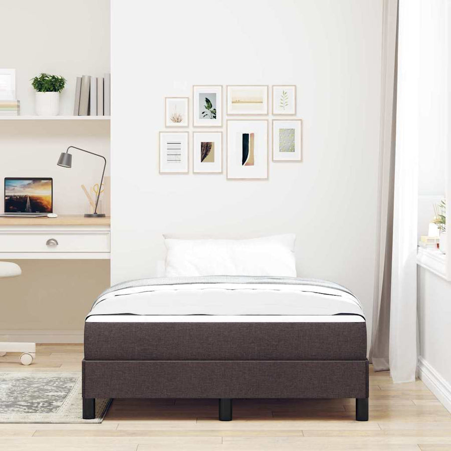 Boxspringbed met matras Donkerbruin 120 x 200 cm Stof