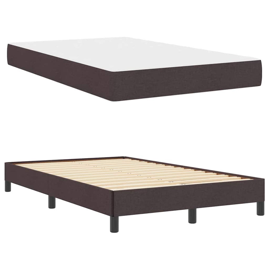 Boxspringbed met matras Donkerbruin 120 x 200 cm Stof