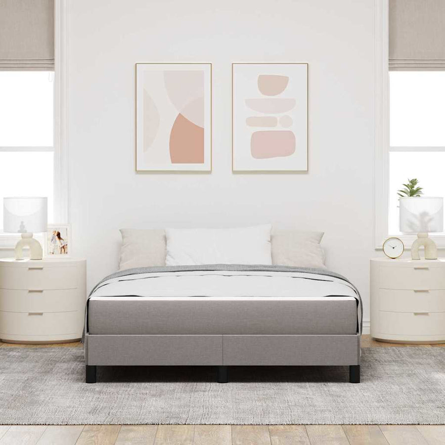 Boxspring bed Anders Taupe 140 x 190 cm Stof