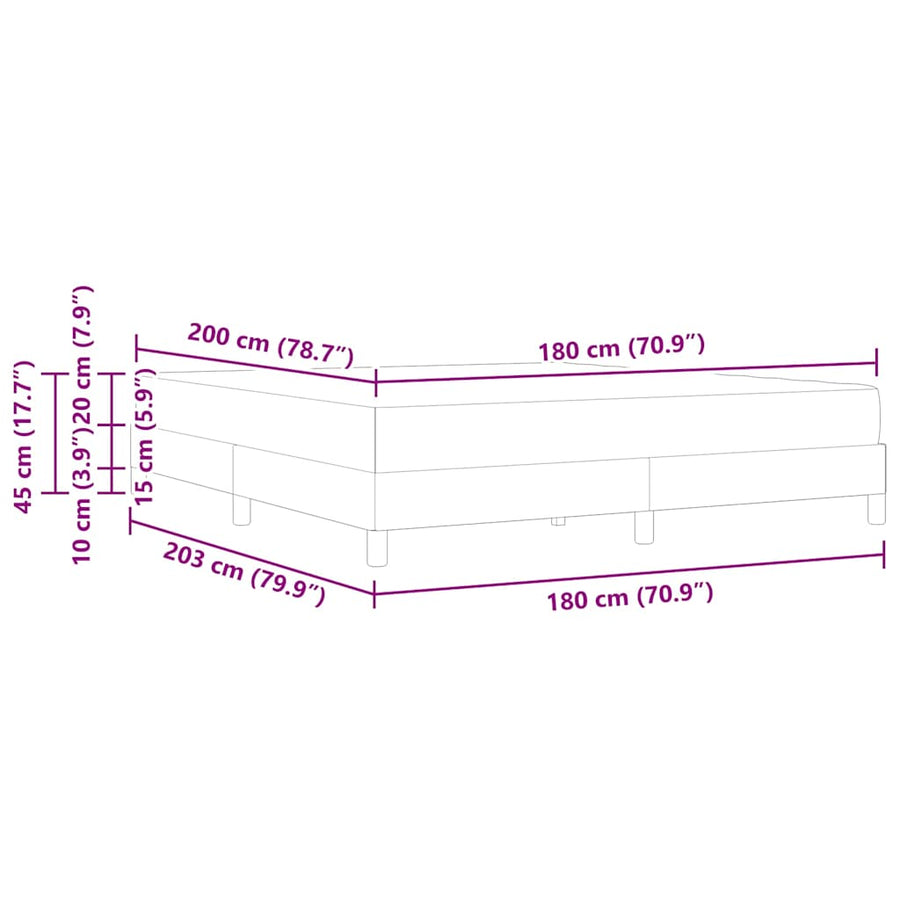 Boxspring bed Anders Donkerbruin 180 x 200 cm Stof