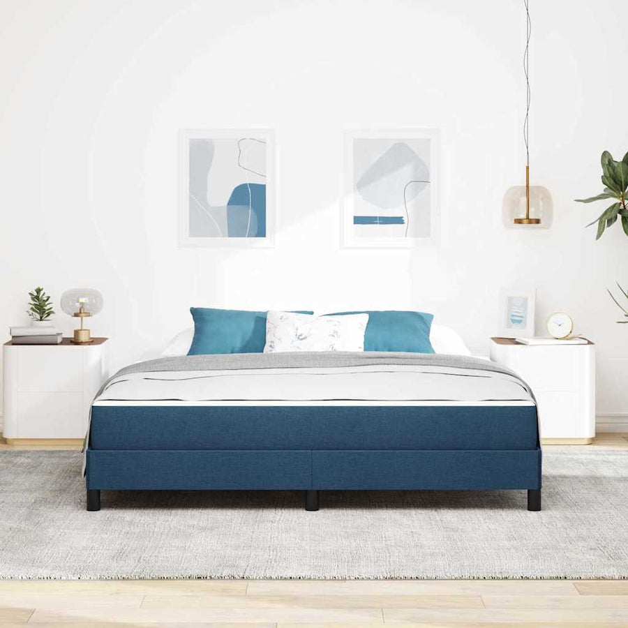 Boxspringbed met matras Blauw 180 x 200 cm Stof