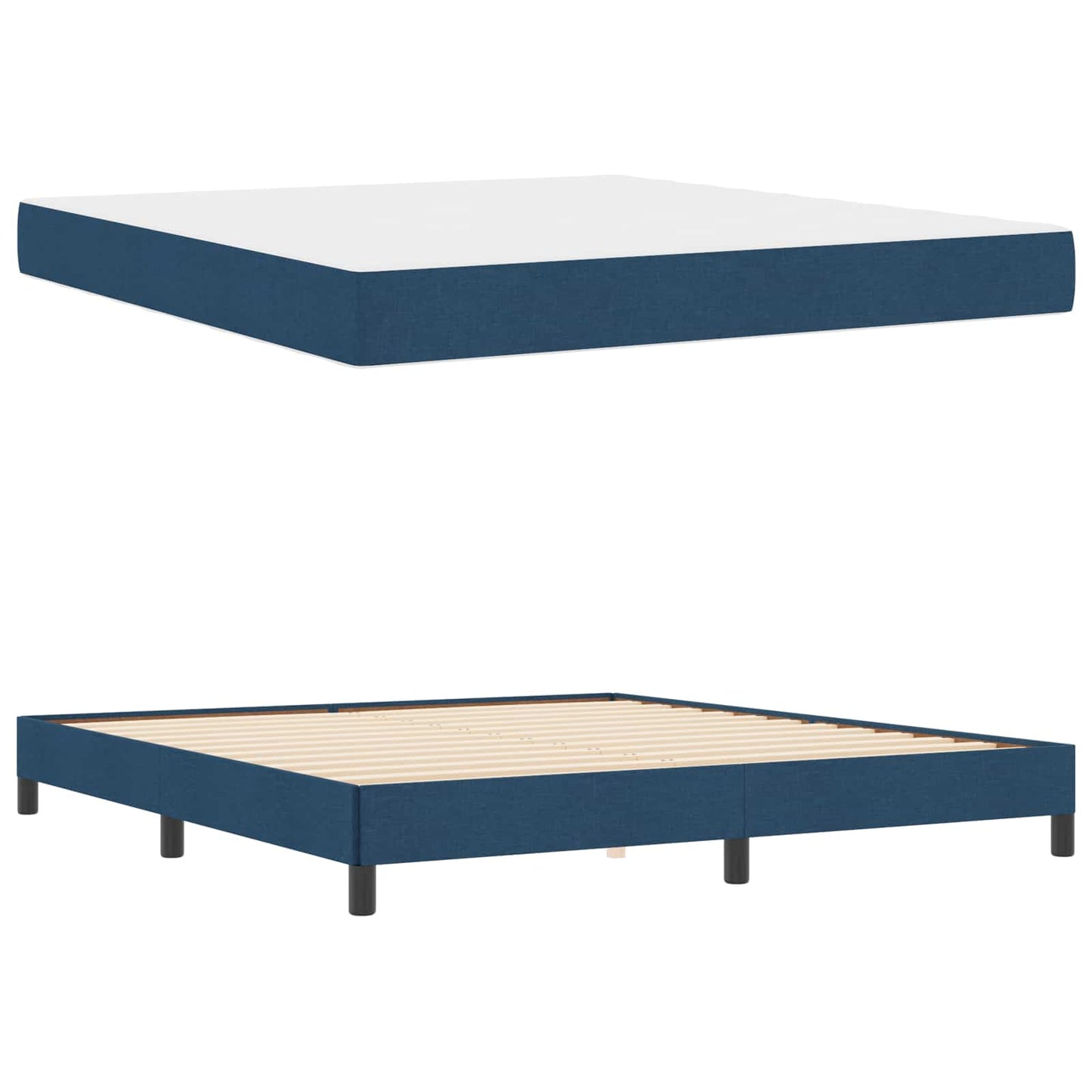 Boxspringbed met matras Blauw 180 x 200 cm Stof
