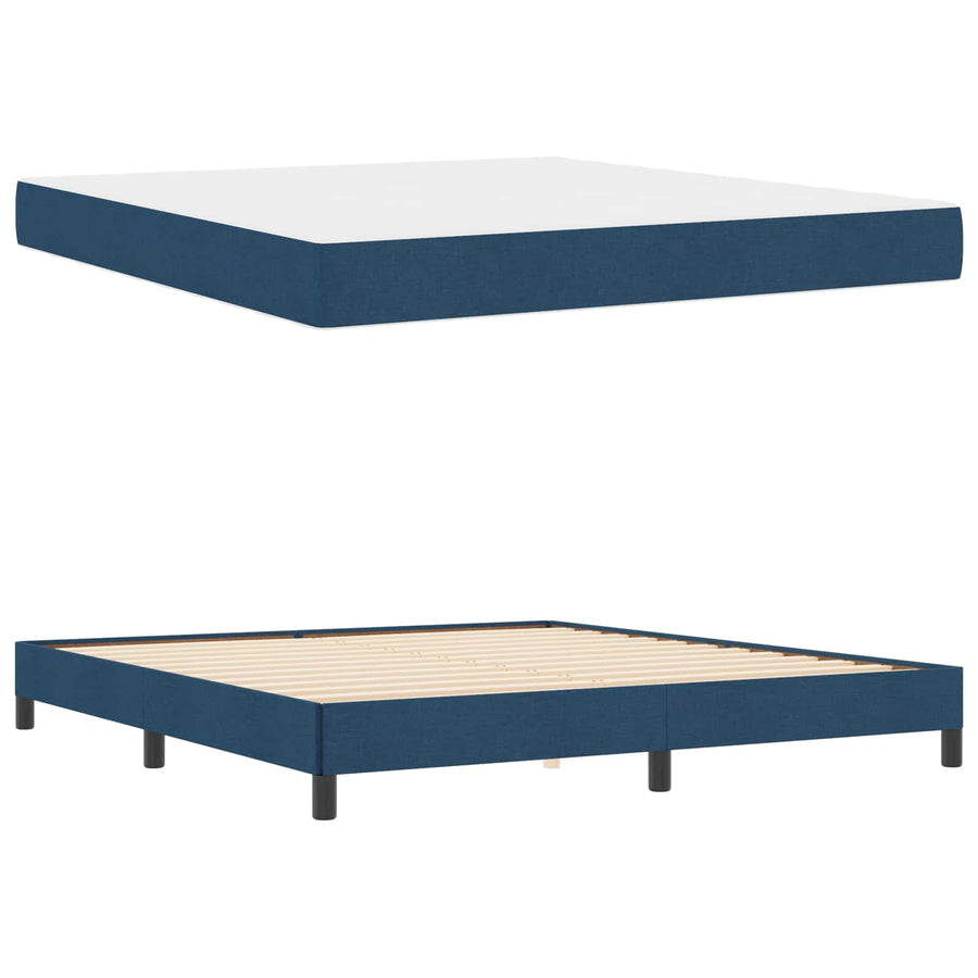 Boxspringbed met matras Blauw 180 x 200 cm Stof