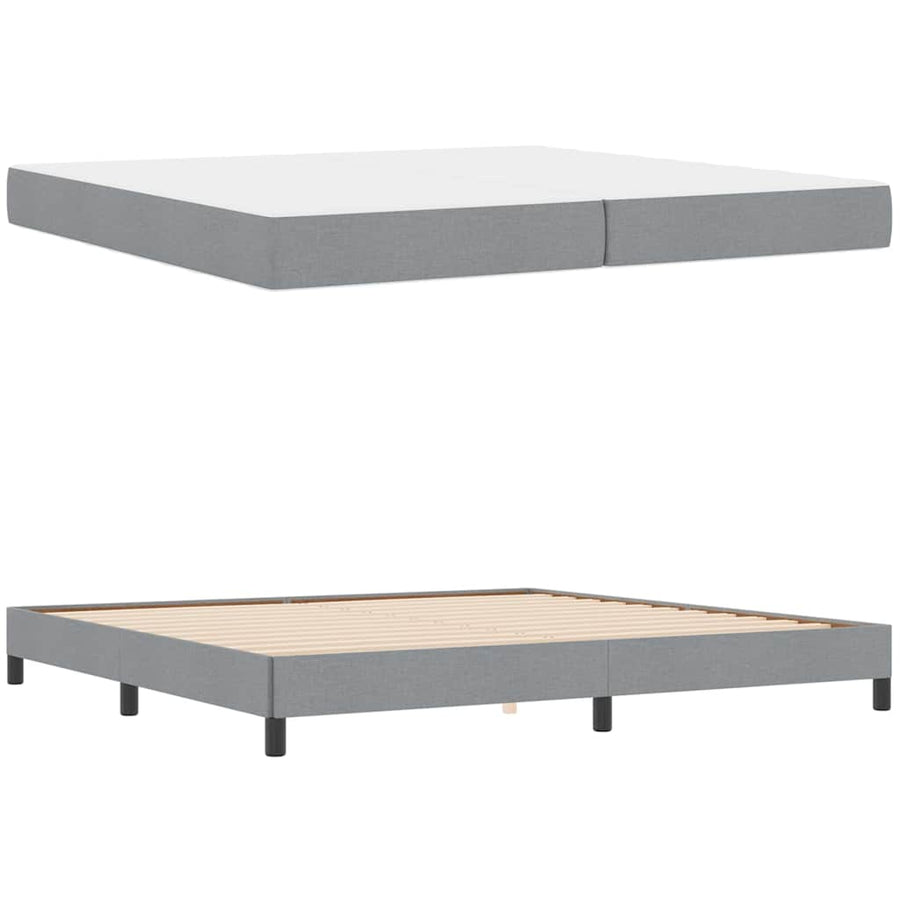 Boxspring bed Anders Lichtgrijs 200 x 200 cm Stof
