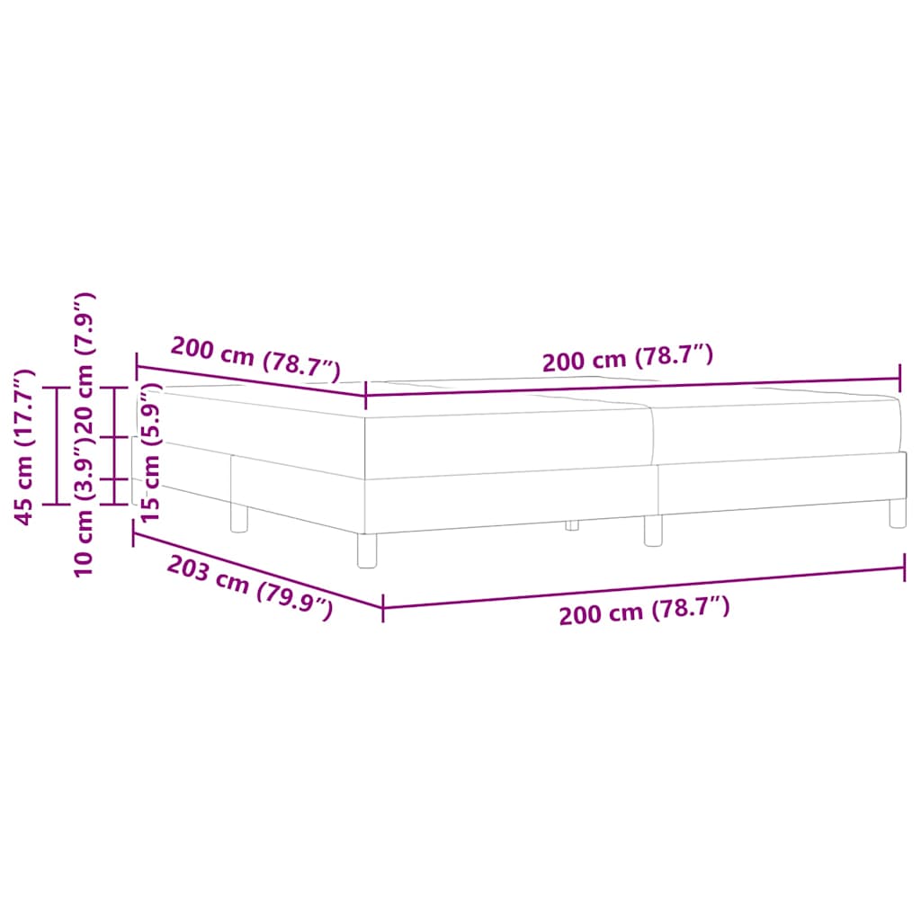 Boxspring bed Anders Donkergrijs 200 x 200 cm Stof