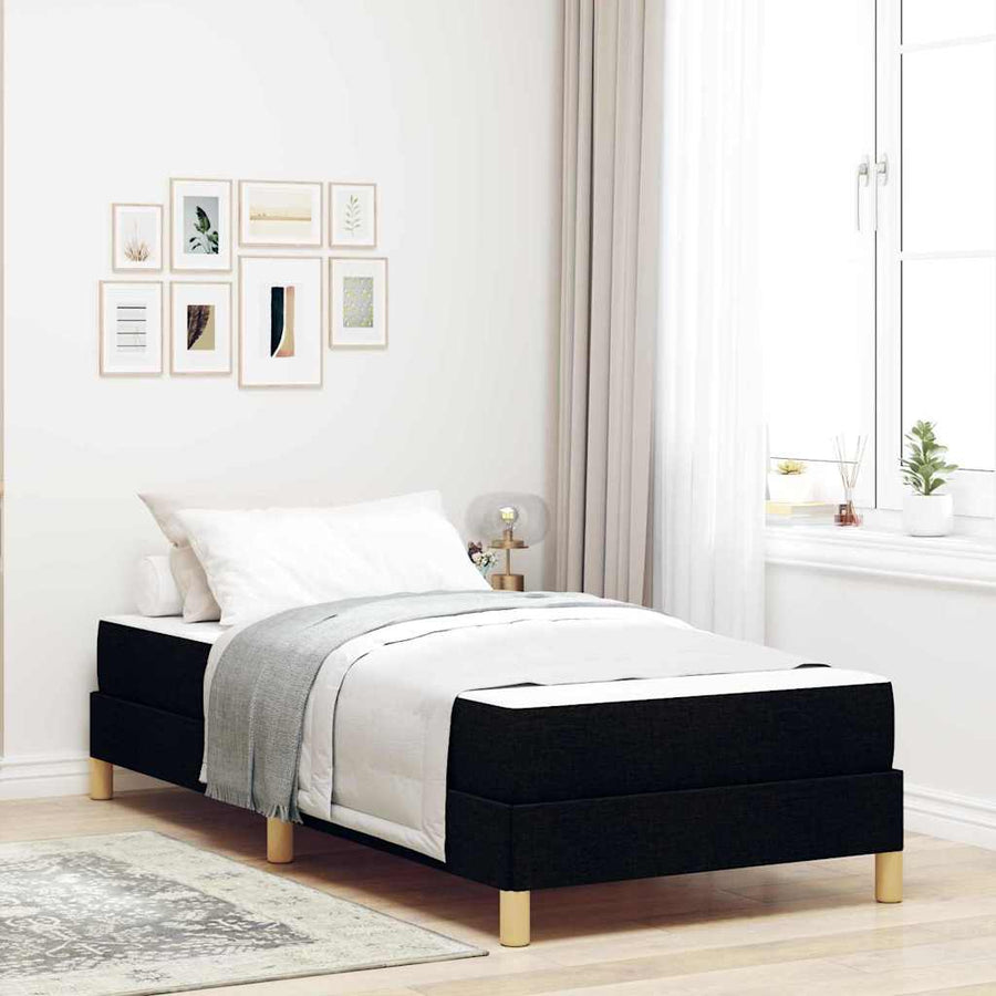 Boxspring bed Zwart, Bruin 80 x 200 cm Stof, Engineered Hout