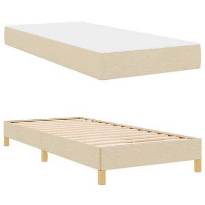 Boxspring bed Crème, Bruin 80 x 200 cm Stof, Engineered Hout