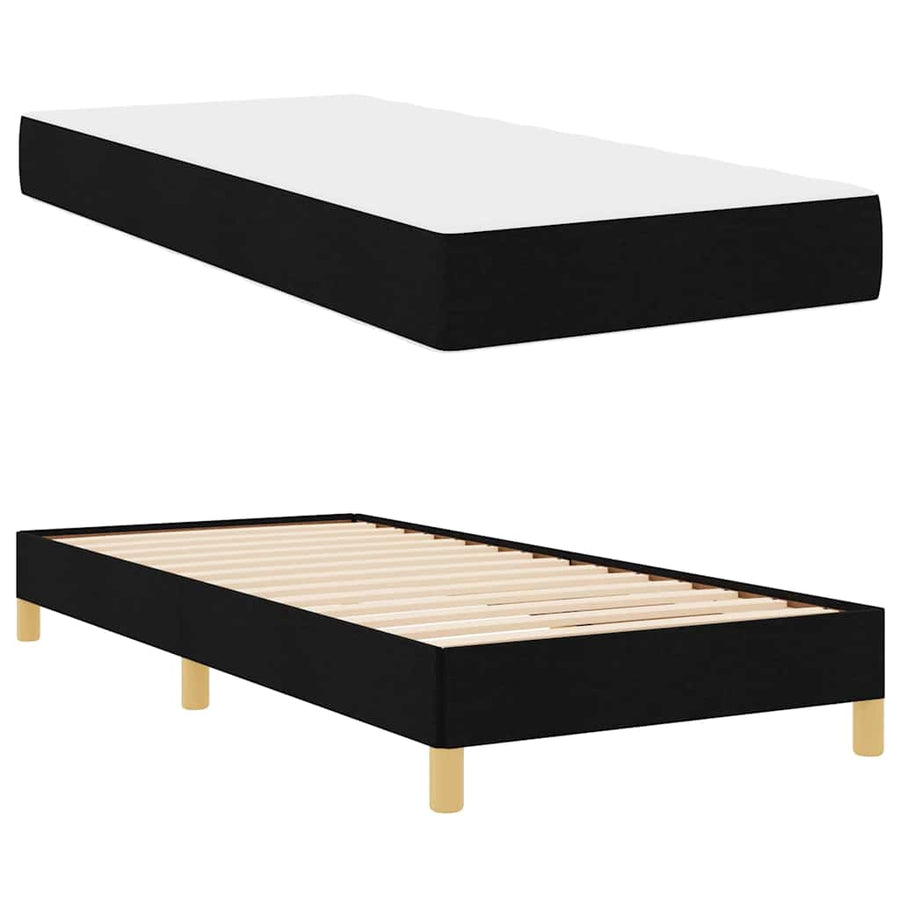Boxspring bed Zwart, Bruin 90 x 190 cm Stof, Engineered Hout