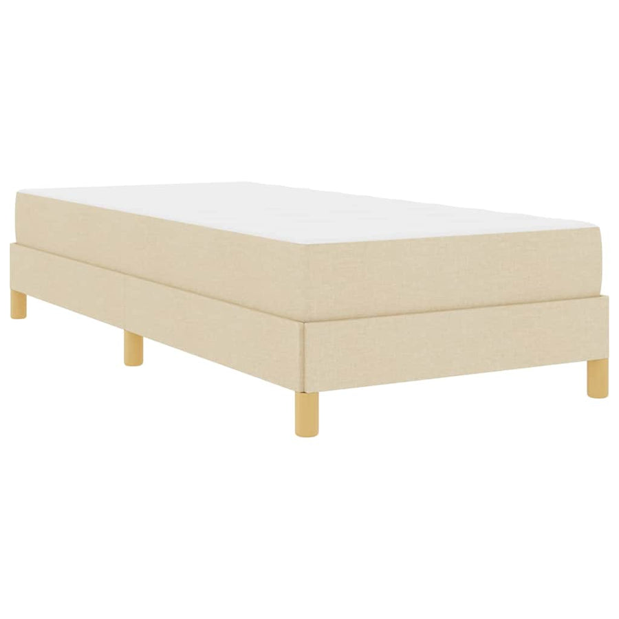 Boxspring bed Crème, Bruin 90 x 190 cm Stof, Engineered Hout