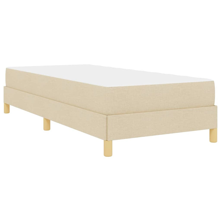 Boxspring bed Crème, Bruin 90 x 190 cm Stof, Engineered Hout