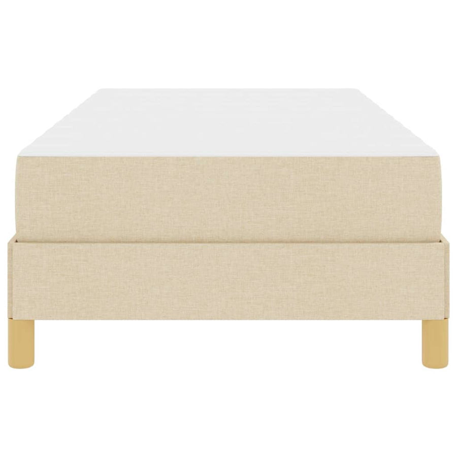 Boxspring bed Crème, Bruin 90 x 190 cm Stof, Engineered Hout