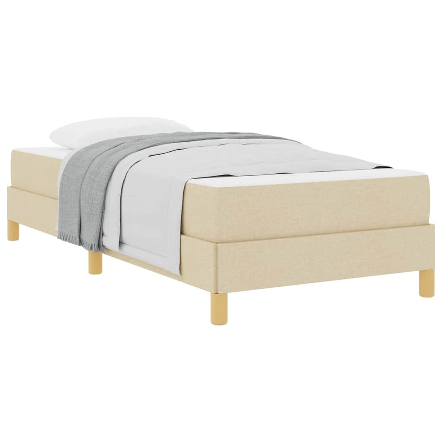 Boxspring bed Crème, Bruin 90 x 190 cm Stof, Engineered Hout