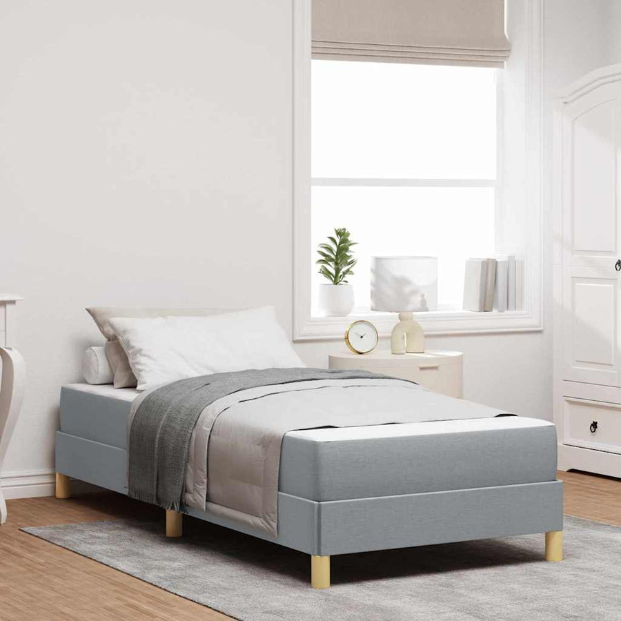 Boxspring bed Taupe, Bruin 90 x 200 cm Stof, Engineered Hout