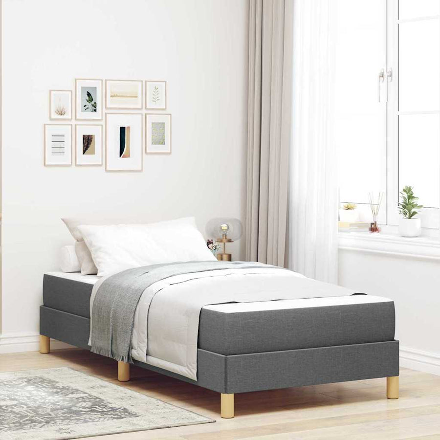 Boxspring bed Taupe, Bruin 90 x 200 cm Stof, Engineered Hout