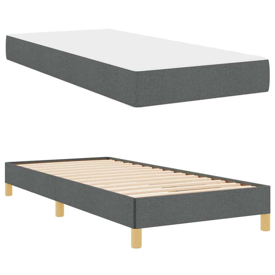 Boxspring bed Taupe, Bruin 90 x 200 cm Stof, Engineered Hout
