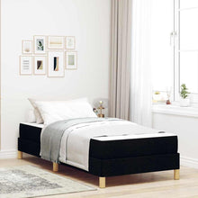 Boxspring bed Zwart, Bruin 90 x 200 cm Stof, Engineered Hout