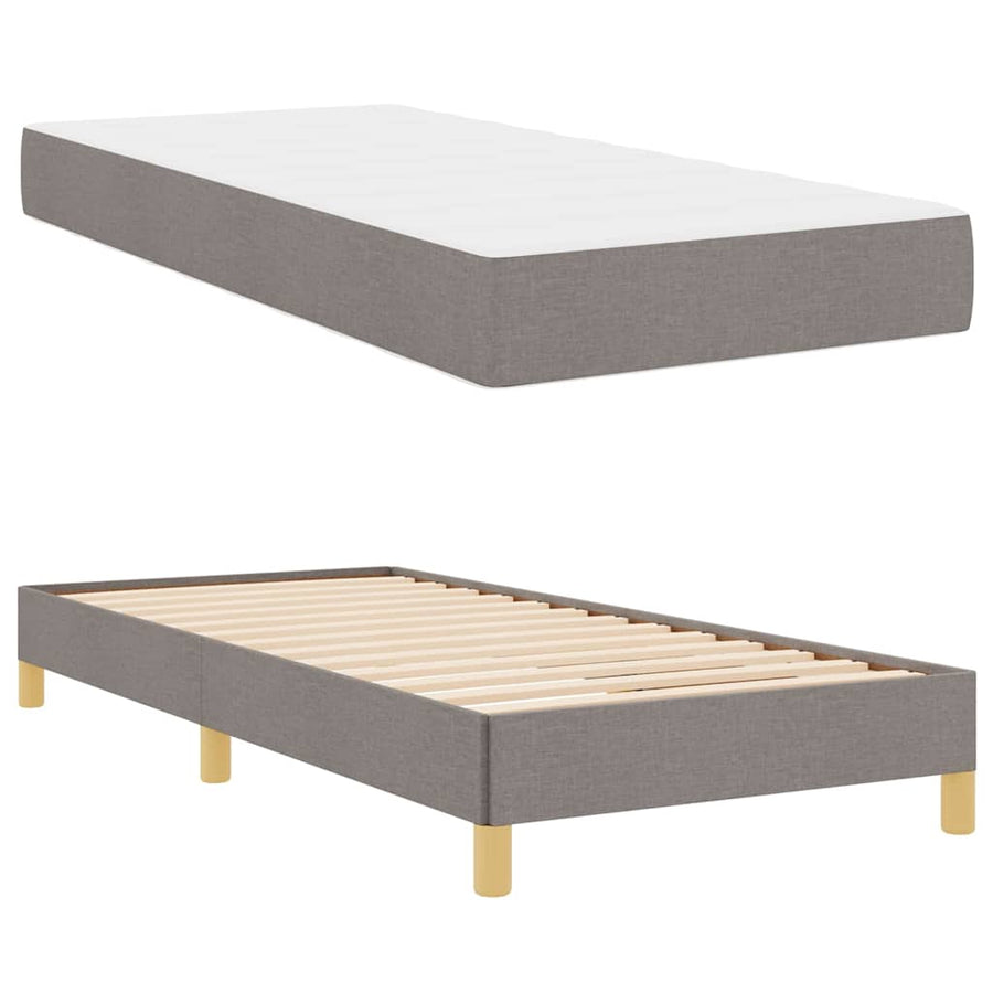 Boxspring bed Taupe, Bruin 90 x 200 cm Stof, Engineered Hout