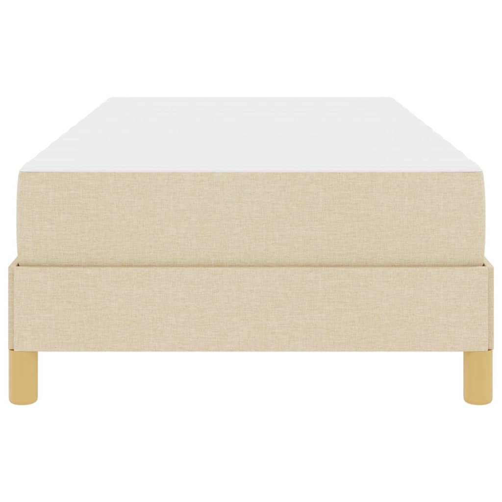 Boxspring bed Crème, Bruin 90 x 200 cm Stof, Engineered Hout