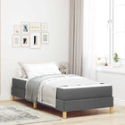 Box spring bed with mattress Dark grey 100 x 200 cm Fabric
