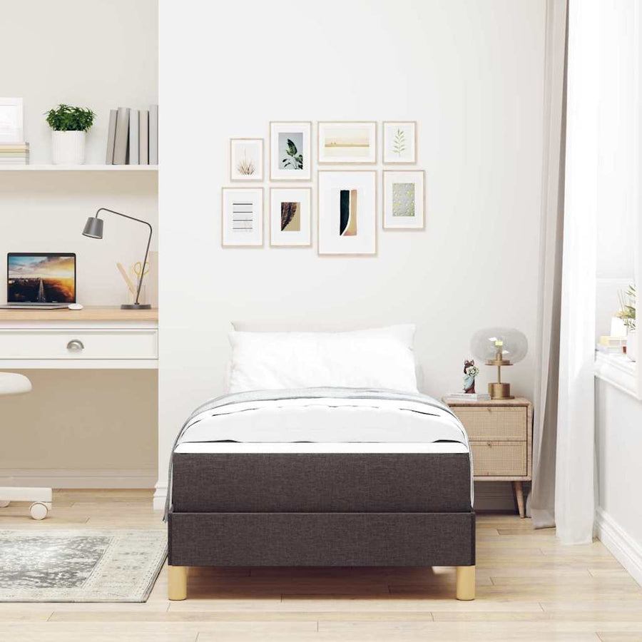 Boxspring bed Bruin 100 x 200 cm Stof, Engineered Hout