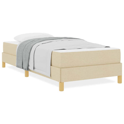 Boxspring bed Crème, Bruin 100 x 200 cm Stof, Engineered Hout