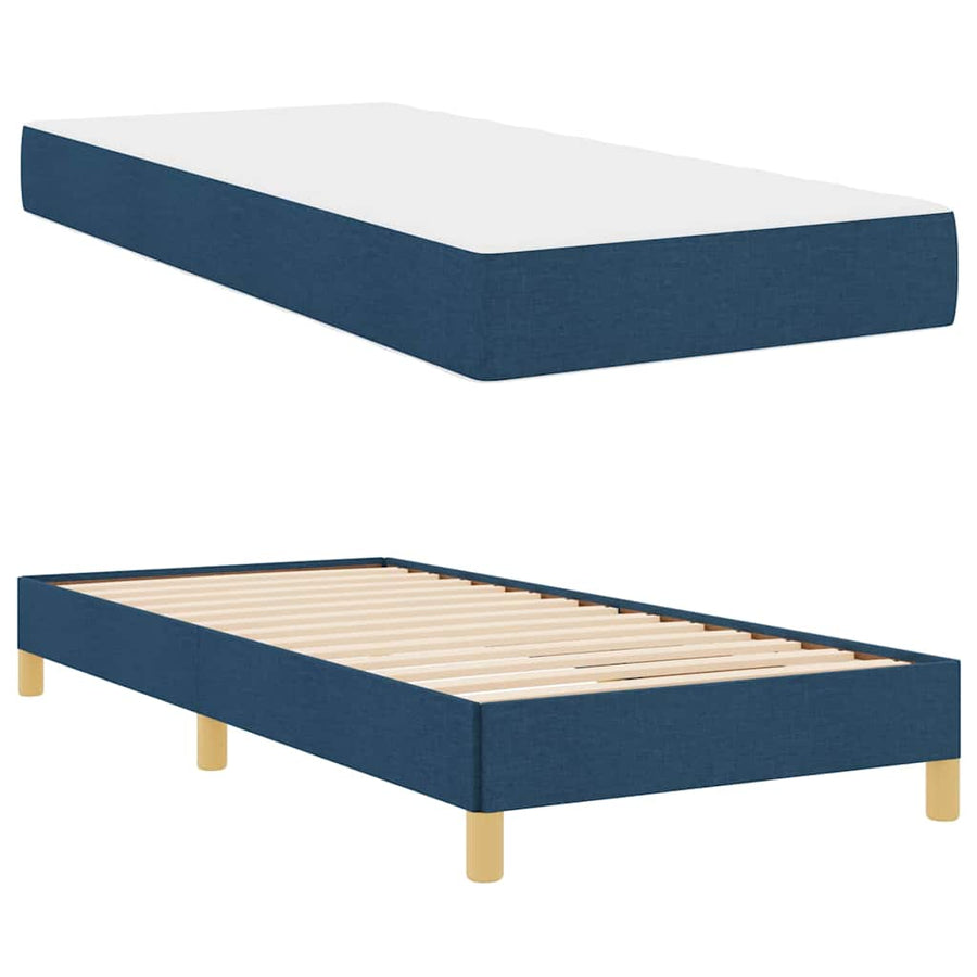 Boxspring bed Blauw, Wit 100 x 200 cm Schuim