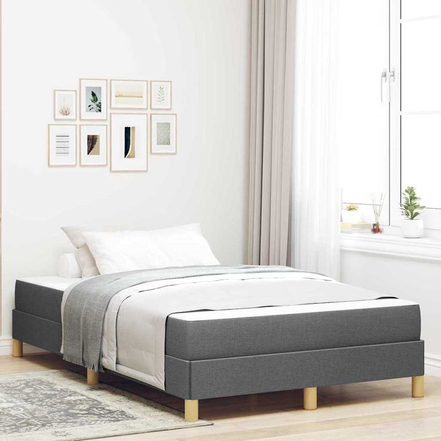 Boxspring bed Taupe, Bruin 120 x 190 cm Stof, Engineered Hout