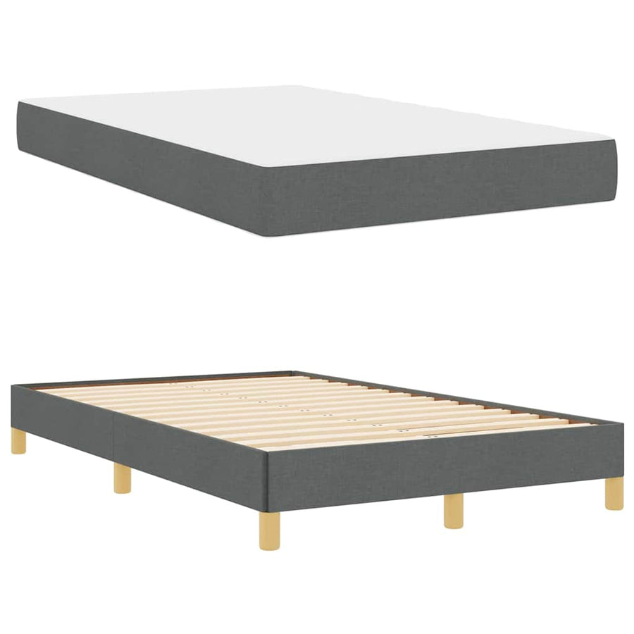 Boxspring bed Taupe, Bruin 120 x 190 cm Stof, Engineered Hout