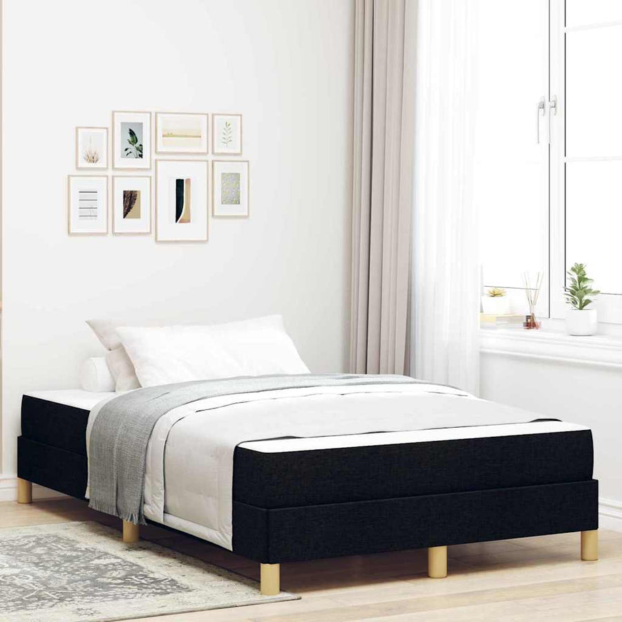 Boxspring bed Zwart, Bruin 120 x 190 cm Stof, Engineered Hout