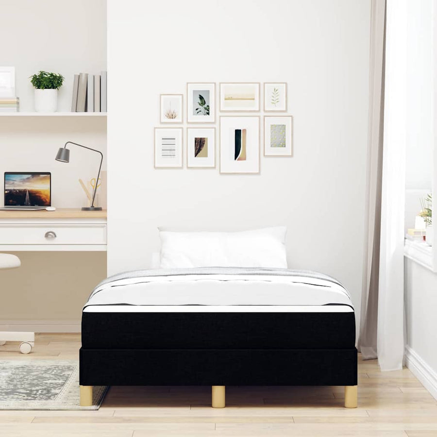 Boxspring bed Zwart, Bruin 120 x 190 cm Stof, Engineered Hout