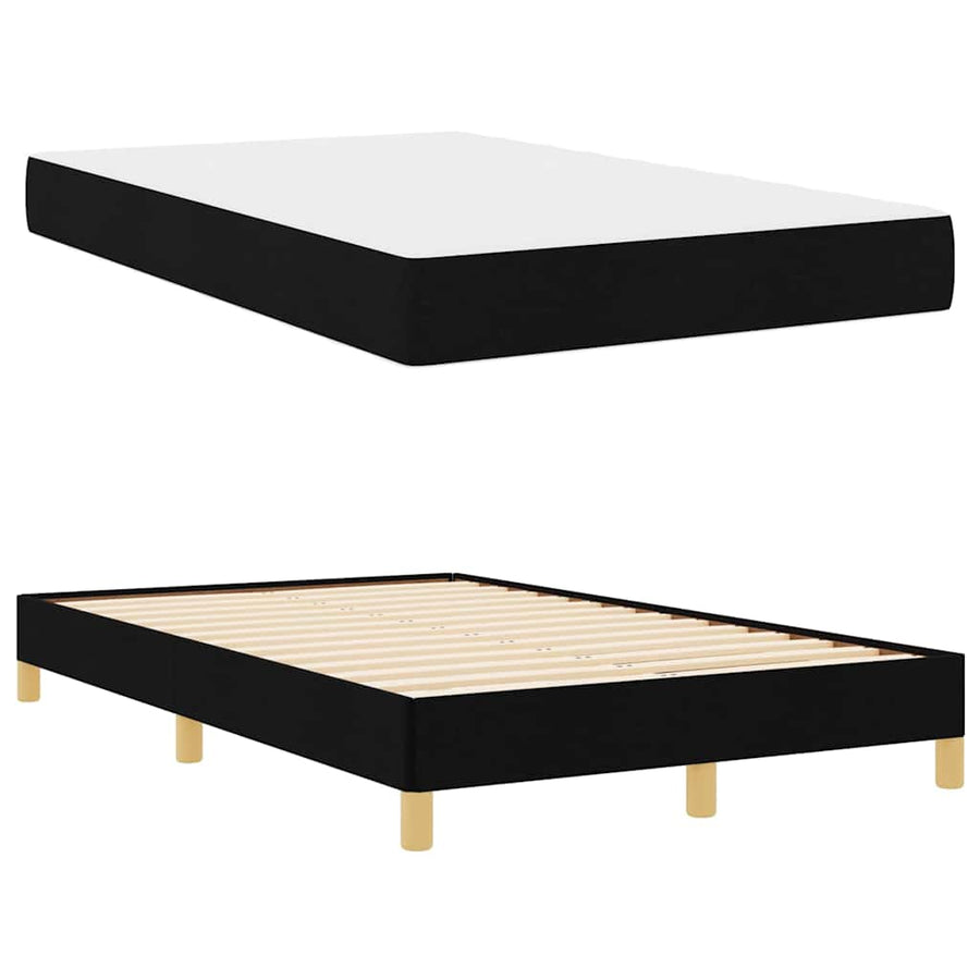 Boxspring bed Zwart, Bruin 120 x 190 cm Stof, Engineered Hout
