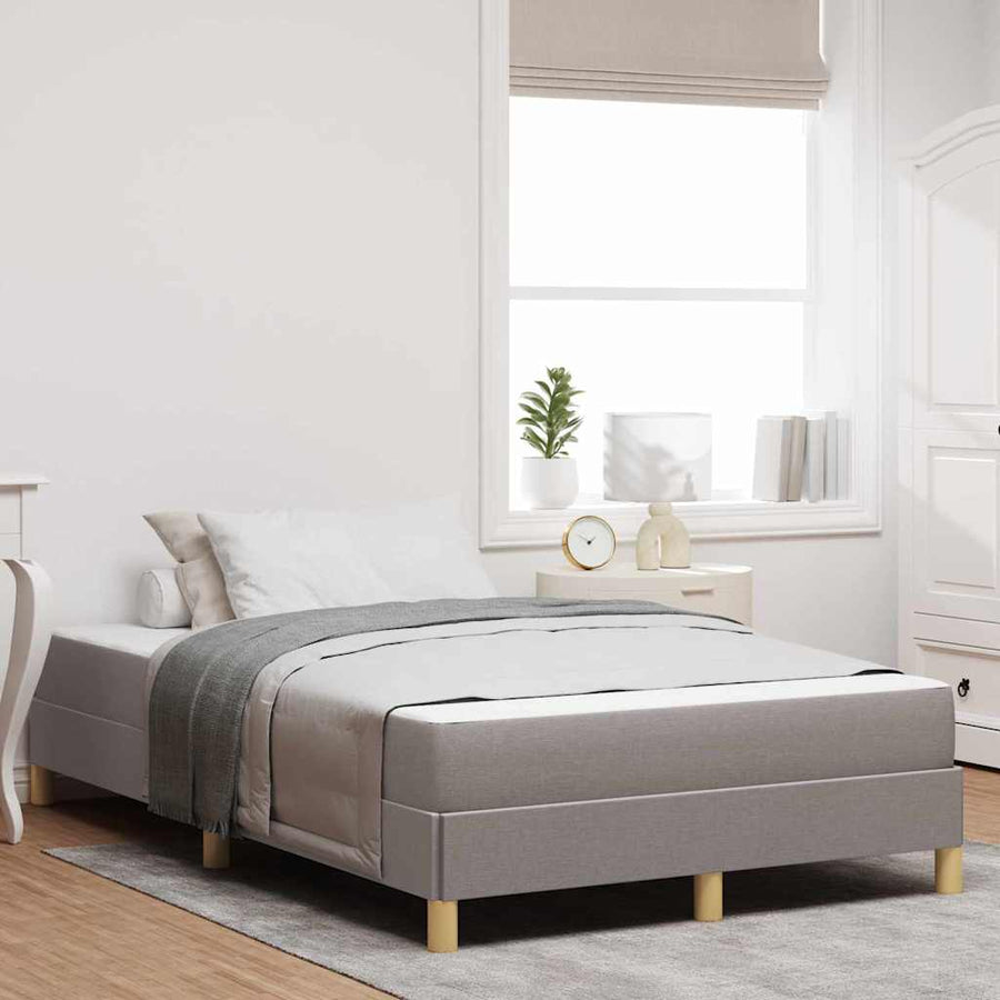 Boxspring bed Taupe, Bruin 120 x 190 cm Stof, Engineered Hout