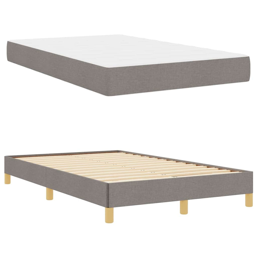 Boxspring bed Taupe, Bruin 120 x 190 cm Stof, Engineered Hout