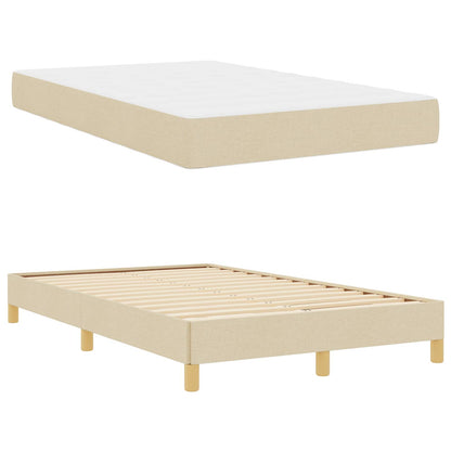 Boxspringbed met matras Crème 120 x 190 cm Stof