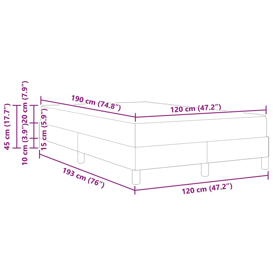 Boxspringbed met matras Crème 120 x 190 cm Stof