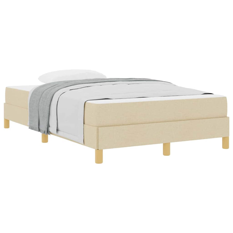 Boxspring bed Crème, Bruin 120 x 200 cm Stof, Engineered Hout