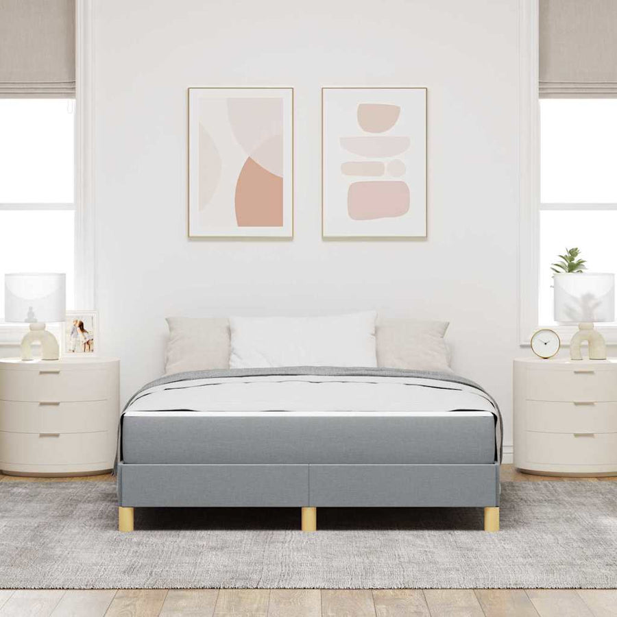 Boxspring bed Taupe, Bruin 140 x 190 cm Stof, Engineered Hout