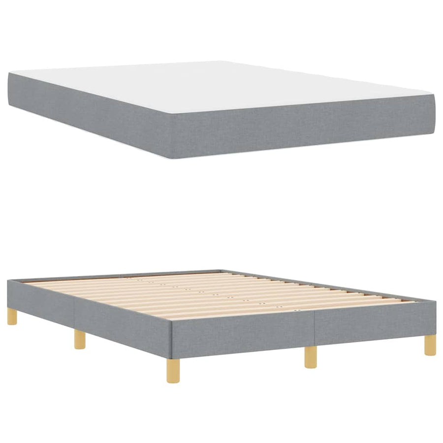 Boxspring bed Taupe, Bruin 140 x 190 cm Stof, Engineered Hout