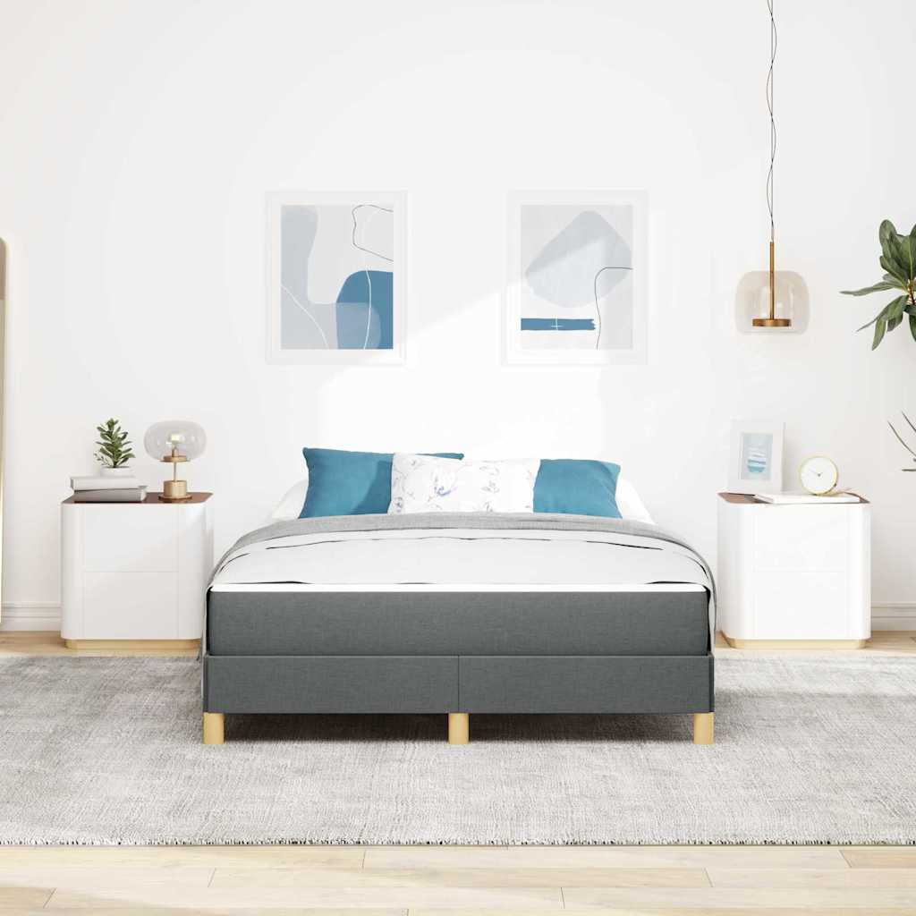 Boxspring bed Taupe, Bruin 140 x 190 cm Stof, Engineered Hout