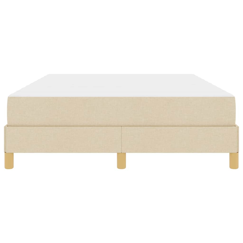 Boxspring bed Crème, Bruin 140 x 190 cm Stof, Engineered Hout